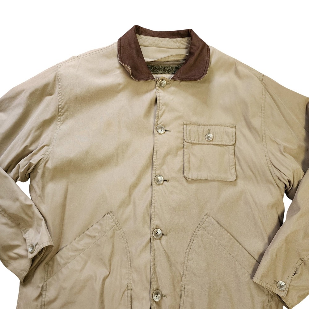 Free Country Mens Vintage Sherpa Lined Barn Jacket Size XL Tan Canvas Chore Coat - Picture 3 of 11
